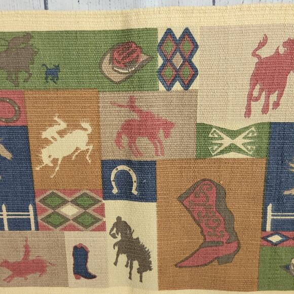 Villa by Classic Home 13x72 Rodeo Table Runner Southwestern Equestrian Fringe - Picture 3 of 7